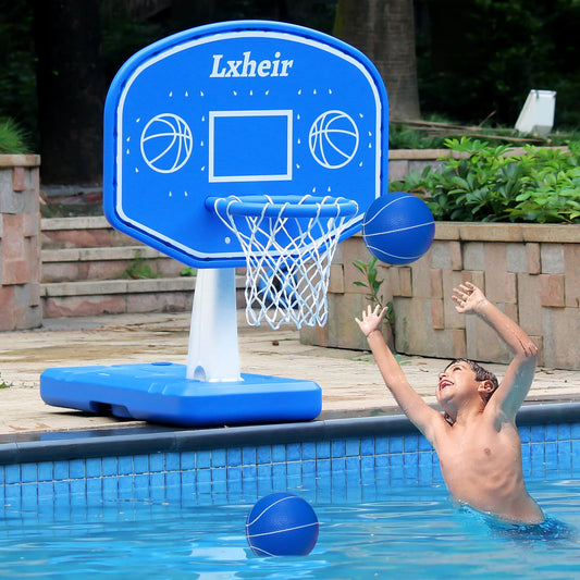 Poolside Water Basketball Game with 2 Balls & Pump