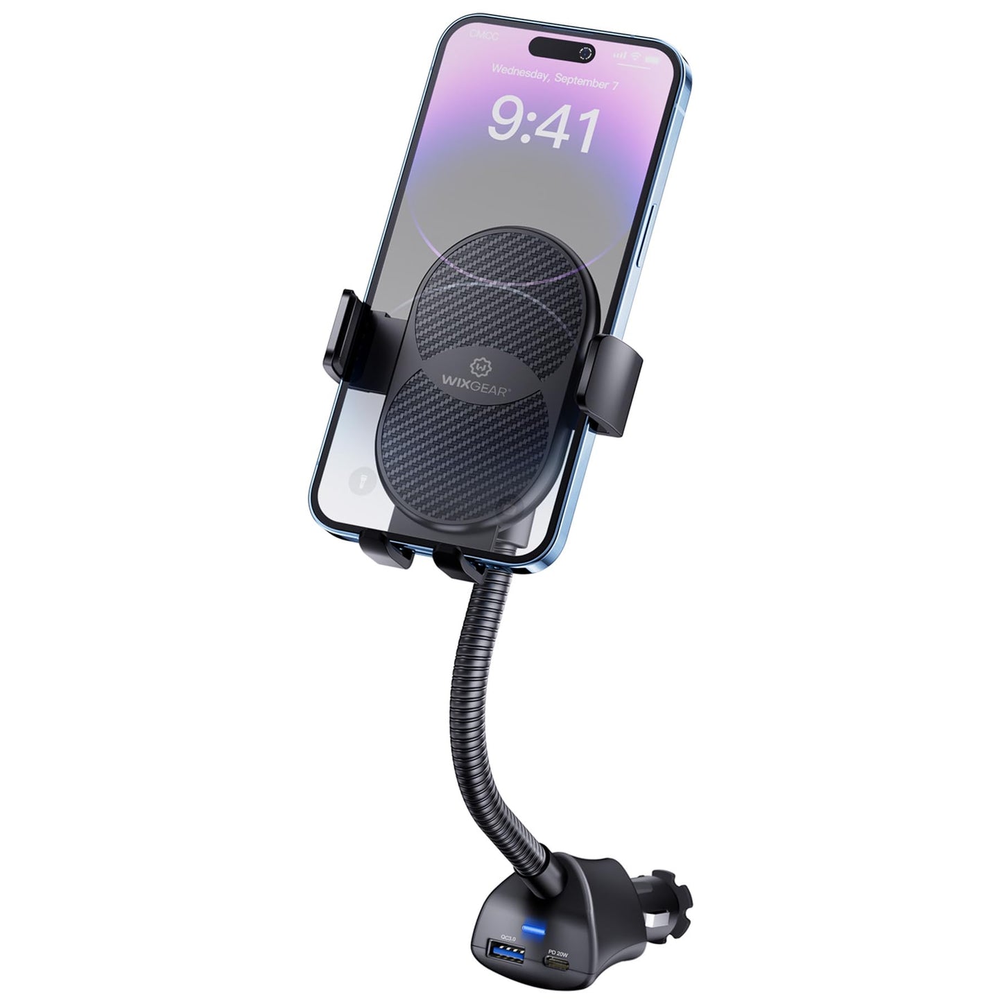 Phone Charger Car Mount with Dual USB Charger