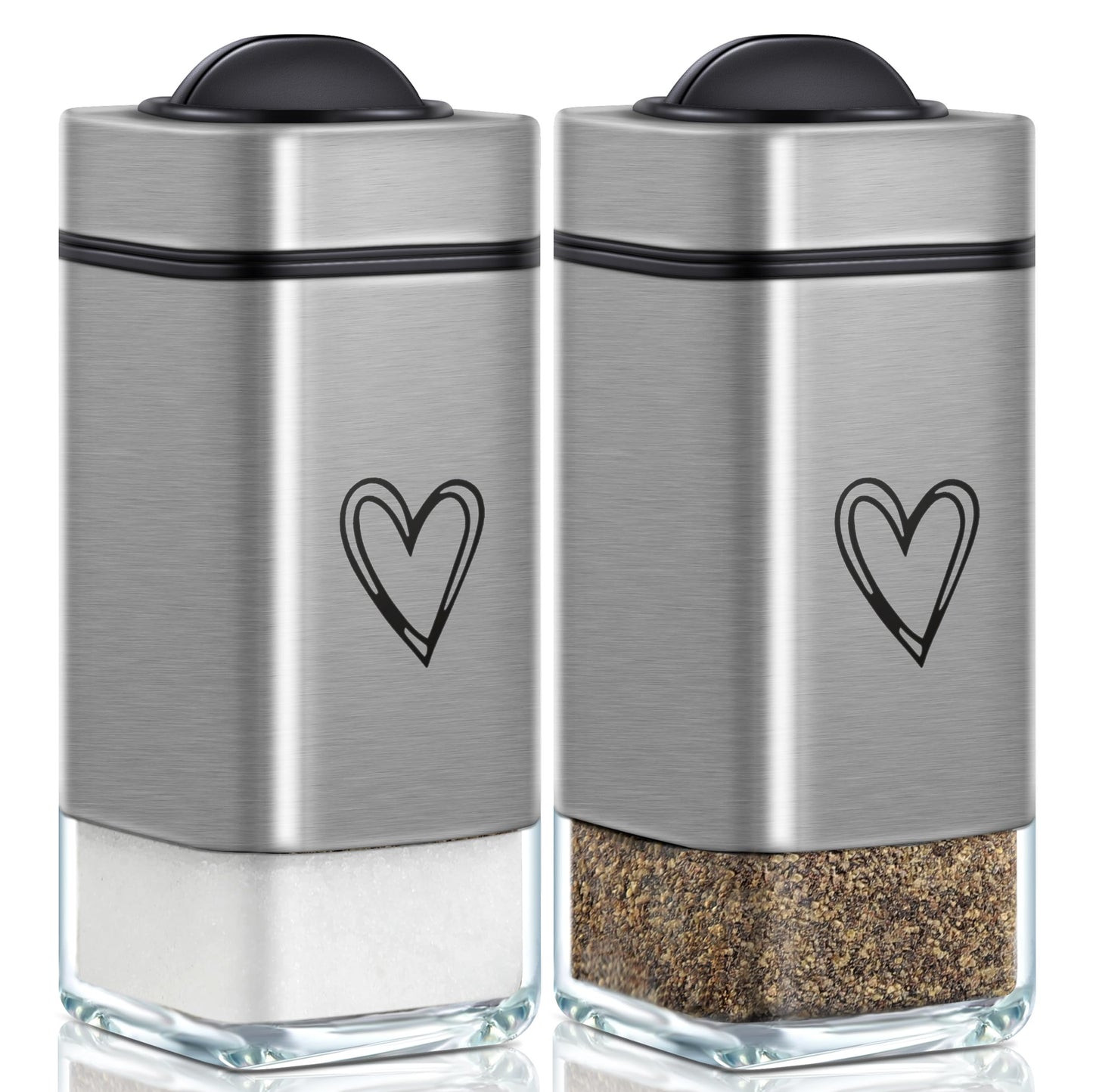 Stainless Steel Salt and Pepper Shakers Set