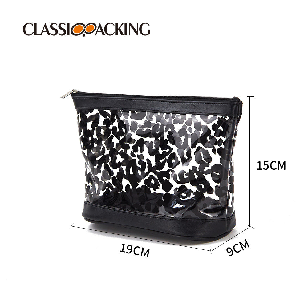 Original Design Leopard Print Cosmetic Bag Simple Ins Wind Large Capacity Wash Bag Waterproof Portable Skin Care Product Storage Bag
