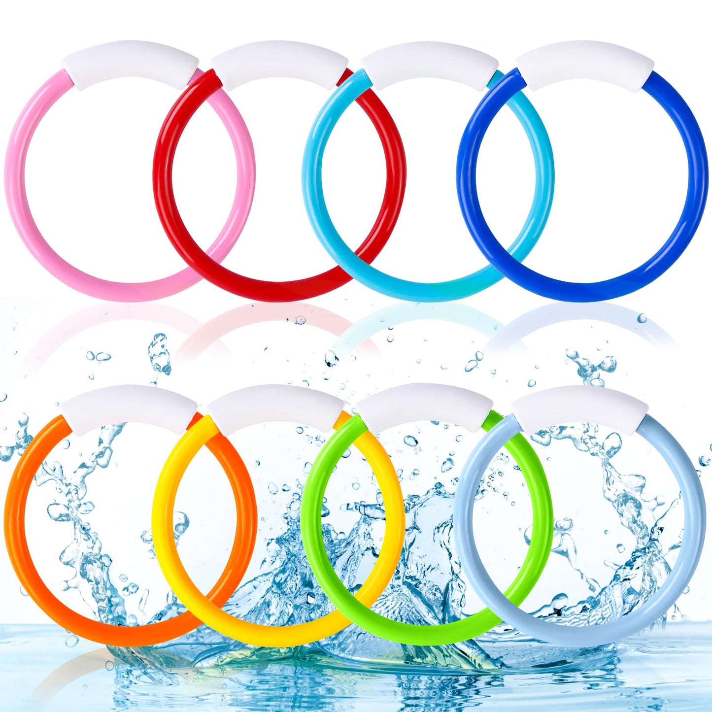 8Pcs Colorful Underwater Dive Rings for Kids