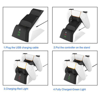 PS5 Controller Charger Dock — Dual Fast Charging Station