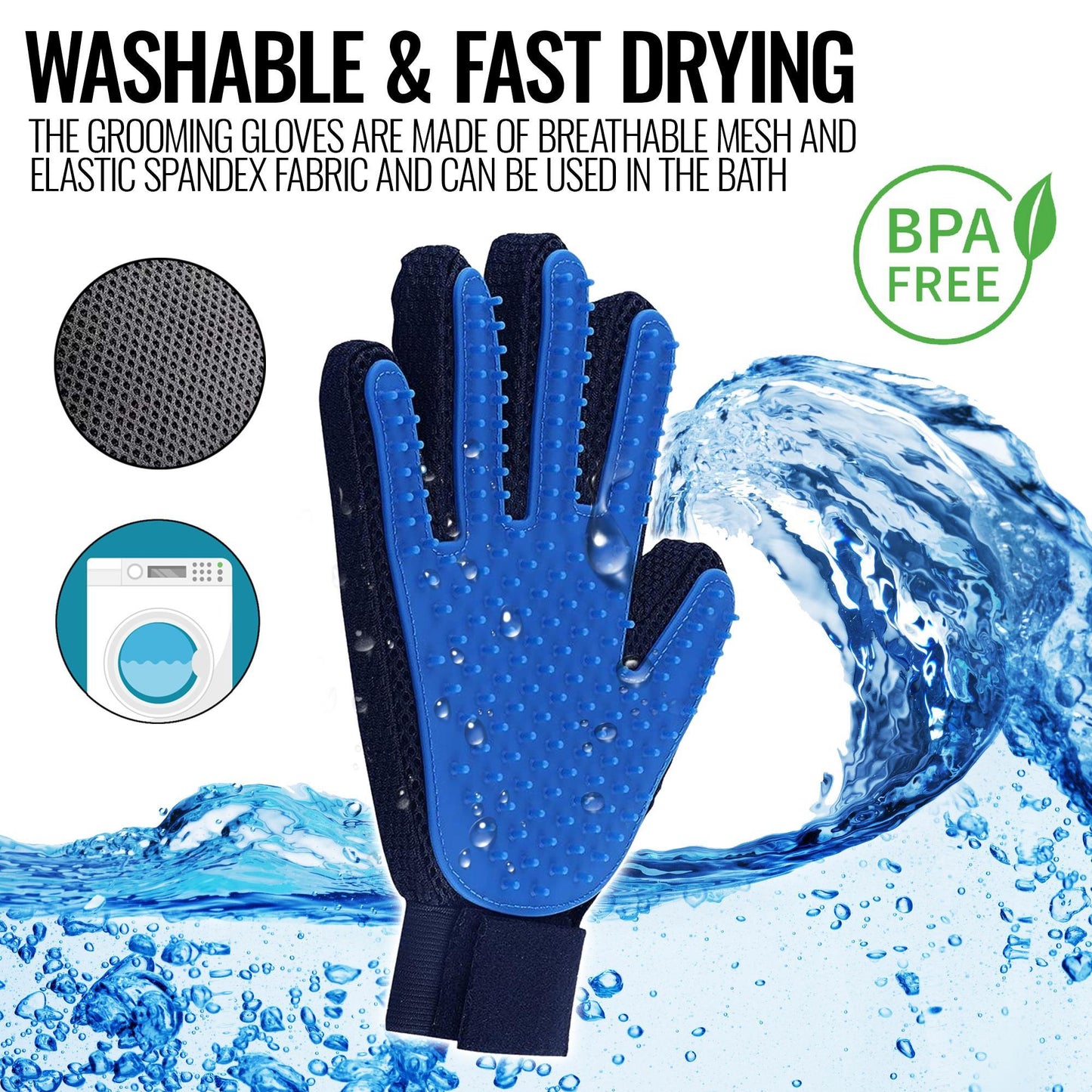 Deshedding Hair Removal & Massage Brush Mitt